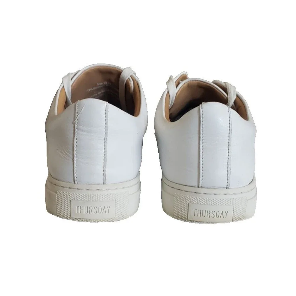 Thursday Everyday Shoes Men's Size 13 White Leather Low Top Casual Sneakers